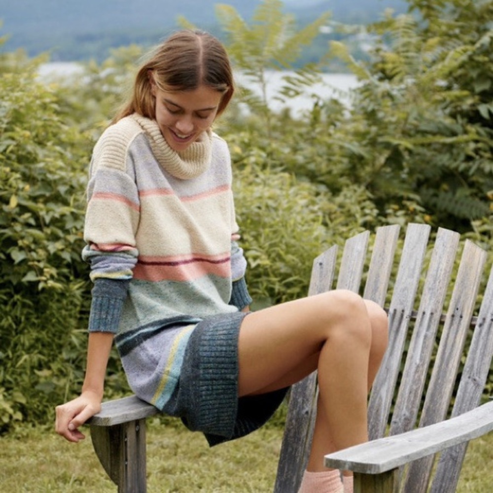 Anthropologie Daily Practice NWT colorful striped turtleneck sweater dress XL